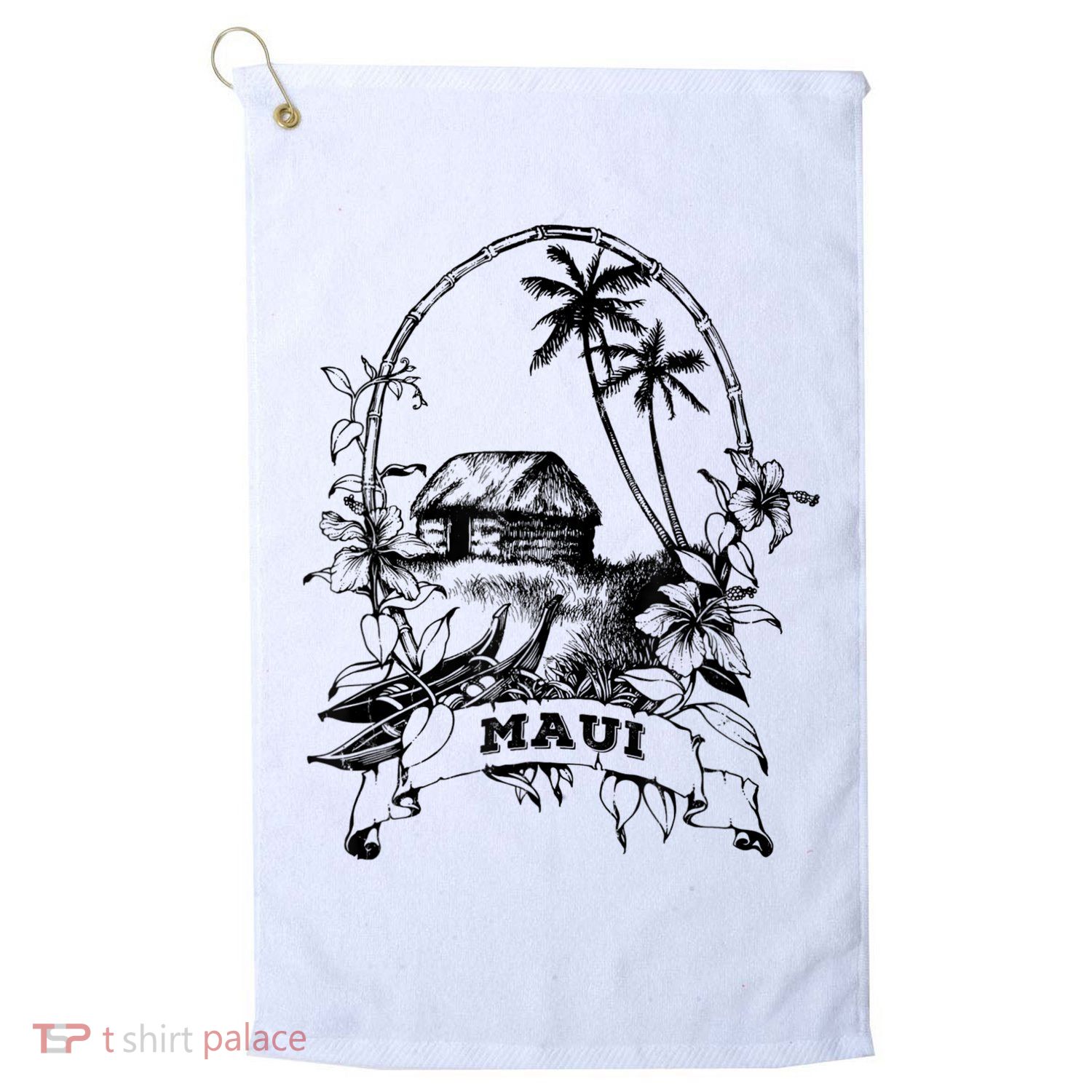 Maui Hawaii Vintage Retro Throwback Classic Vacation Golf Towel