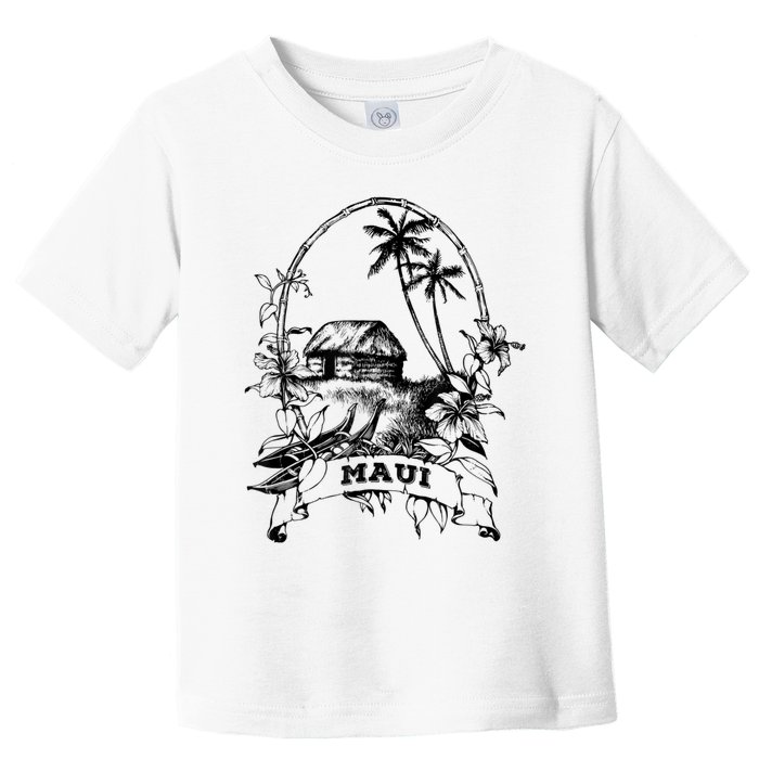 Maui Hawaii Vintage Retro Throwback Classic Vacation Toddler T-Shirt