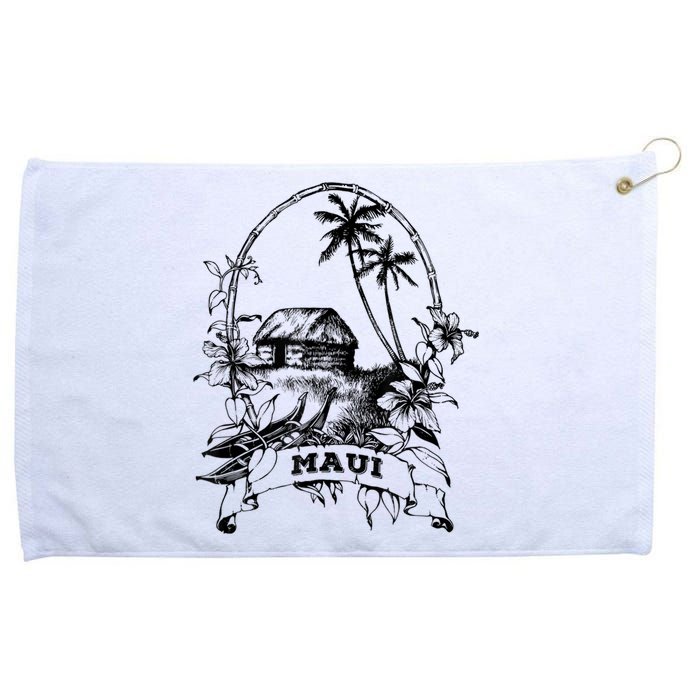 Maui Hawaii Vintage Retro Throwback Classic Vacation Grommeted Golf Towel