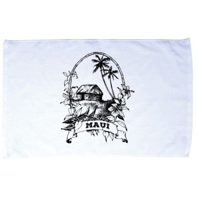 Maui Hawaii Vintage Retro Throwback Classic Vacation Microfiber Hand Towel