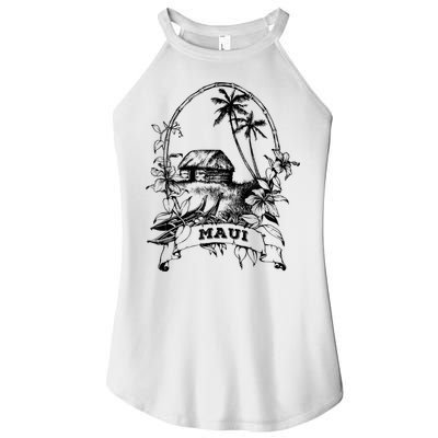 Maui Hawaii Vintage Retro Throwback Classic Vacation Women's Perfect Tri Rocker Tank