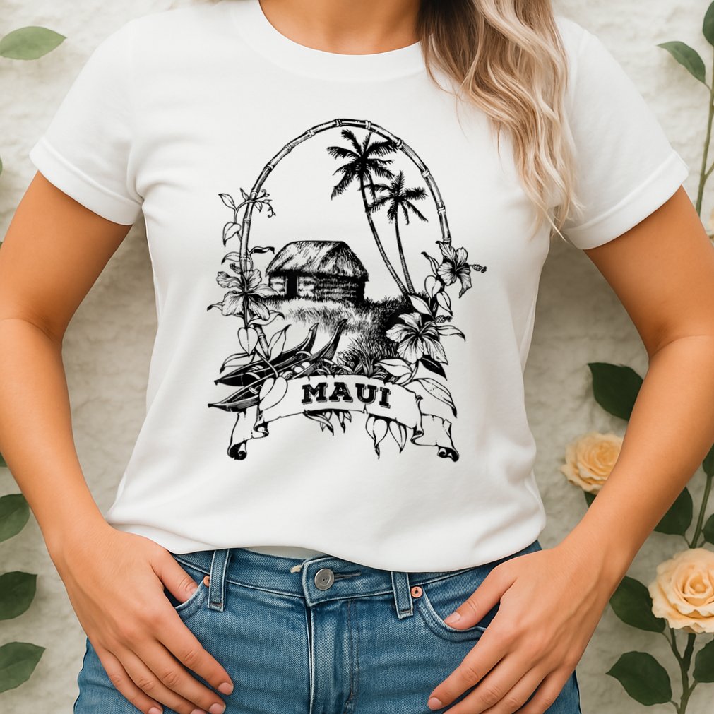 Maui Hawaii Vintage Retro Throwback Classic Vacation Womens T-Shirt