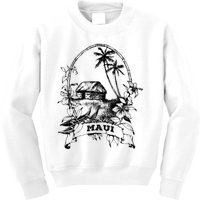 Maui Hawaii Vintage Retro Throwback Classic Vacation Kids Sweatshirt