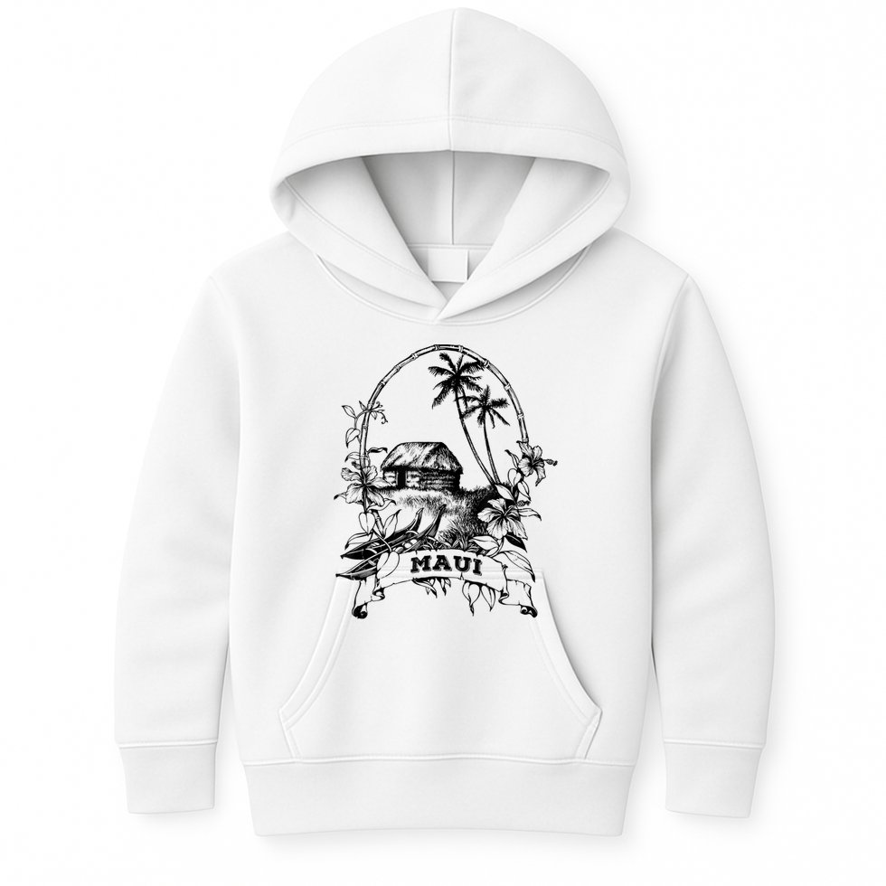 Maui Hawaii Vintage Retro Throwback Classic Vacation Kids Hoodie