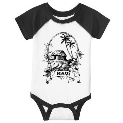 Maui Hawaii Vintage Retro Throwback Classic Vacation Infant Baby Jersey Bodysuit