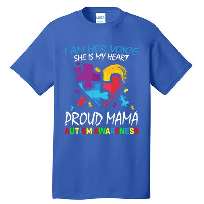 Mom Her Voice My Heart Daughter Autism Awareness Proud Mama Gift Tall T-Shirt