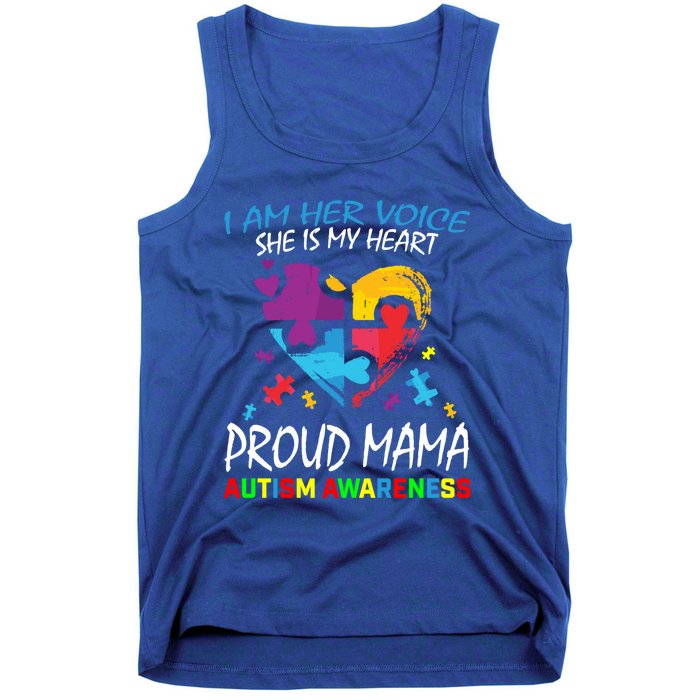 Mom Her Voice My Heart Daughter Autism Awareness Proud Mama Gift Tank Top