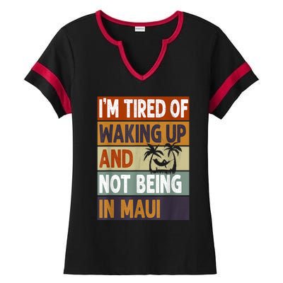 Maui Hawaii Vacation Souvenir Ladies Halftime Notch Neck Tee