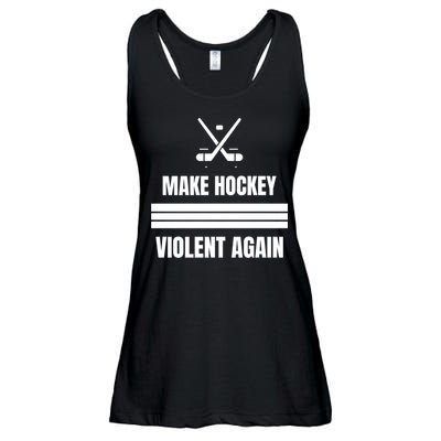 Make Hockey Violent Again Funny Hockey Players Maga Canada Ice Ladies Essential Flowy Tank