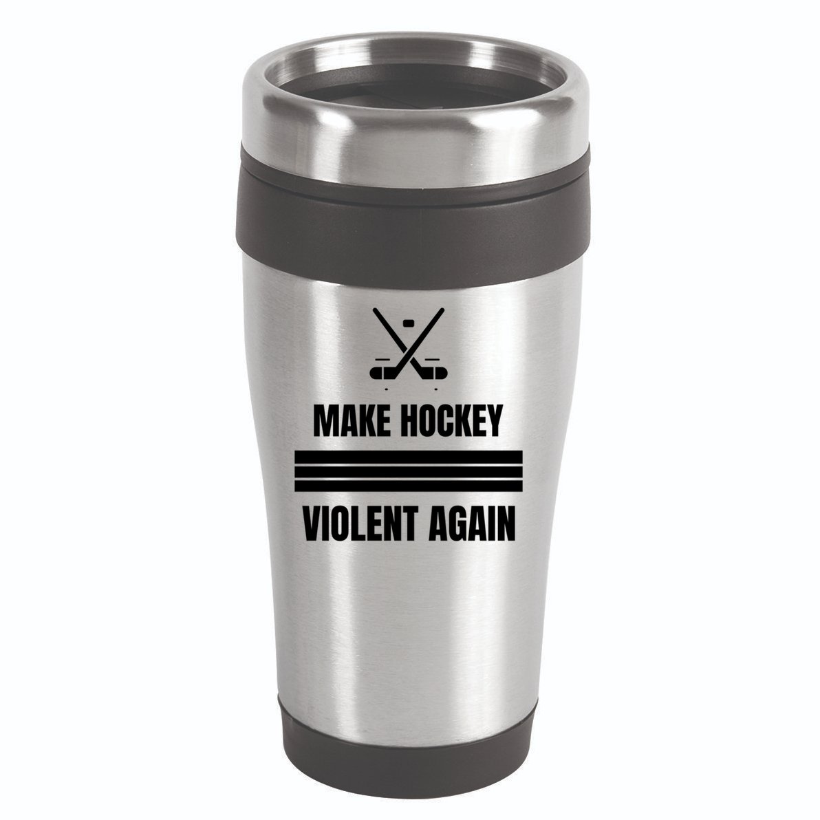 Make Hockey Violent Again Funny Hockey Players Maga Canada Ice 16oz Travel Tumbler