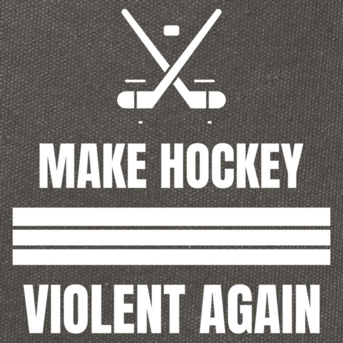 Make Hockey Violent Again Funny Hockey Players Maga Canada Ice Cotton Canvas Backpack