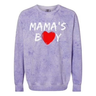 Mama's Heart Valentine's Day Gift For Babys Sons Colorblast Crewneck Sweatshirt