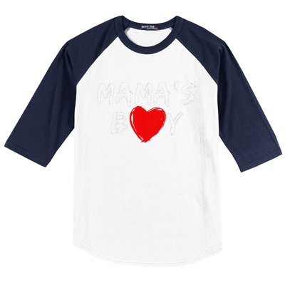 Mama's Heart Valentine's Day Gift For Babys Sons Baseball Sleeve Shirt