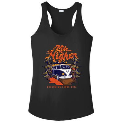 Mile Higher Van Exploring Since 2018 Ladies PosiCharge Competitor Racerback Tank