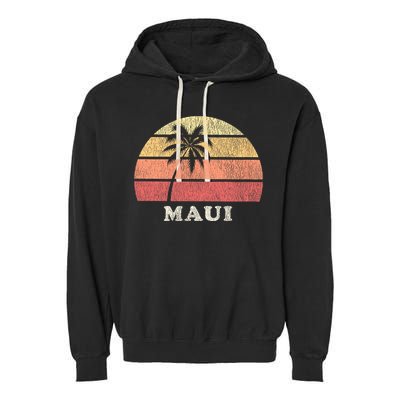 Maui HI Vintage 70s Retro Throwback Design Garment-Dyed Fleece Hoodie