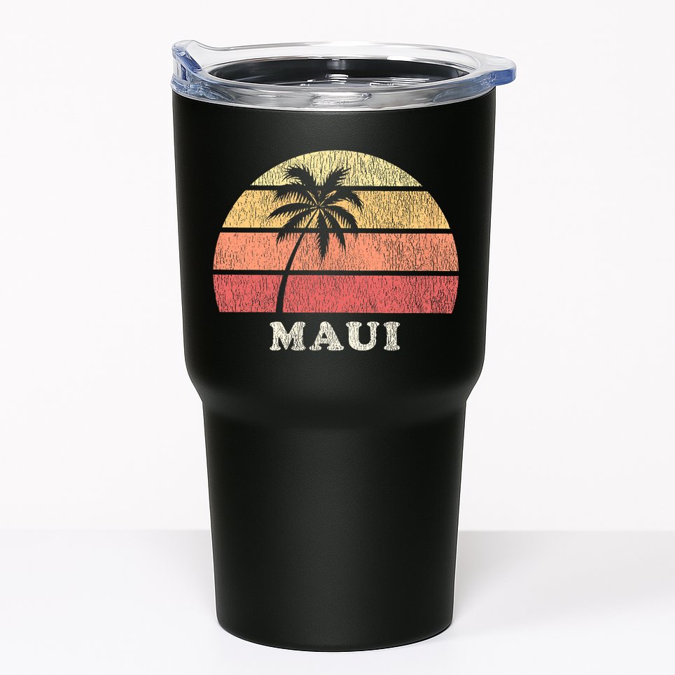 Maui HI Vintage 70s Retro Throwback Design Tumbler