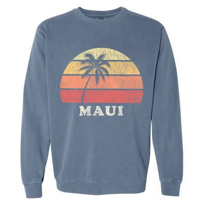 Maui HI Vintage 70s Retro Throwback Design Garment-Dyed Sweatshirt