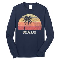 Maui HI Vintage 70s Retro Throwback Design Long Sleeve Shirt