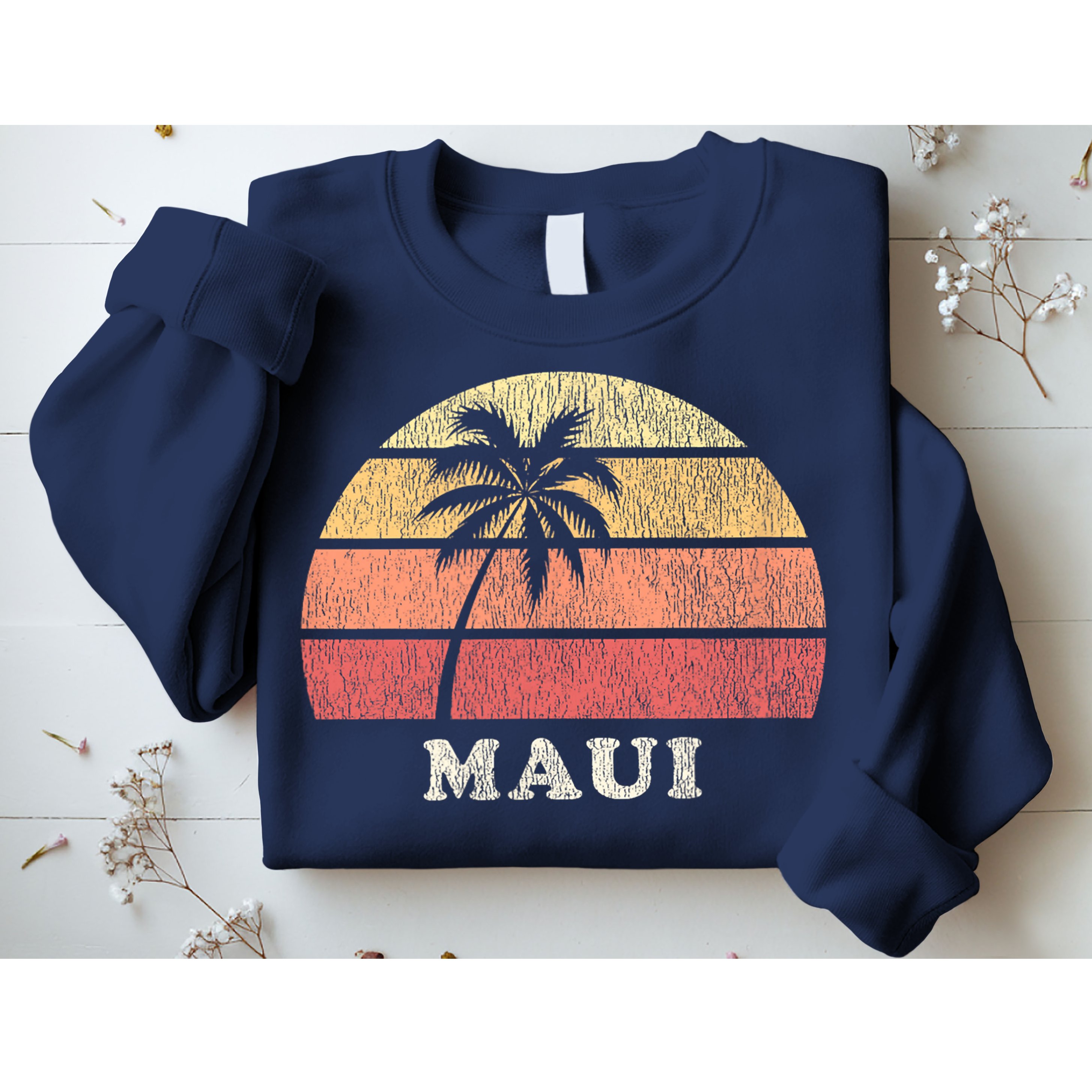 Maui HI Vintage 70s Retro Throwback Design Sweatshirt