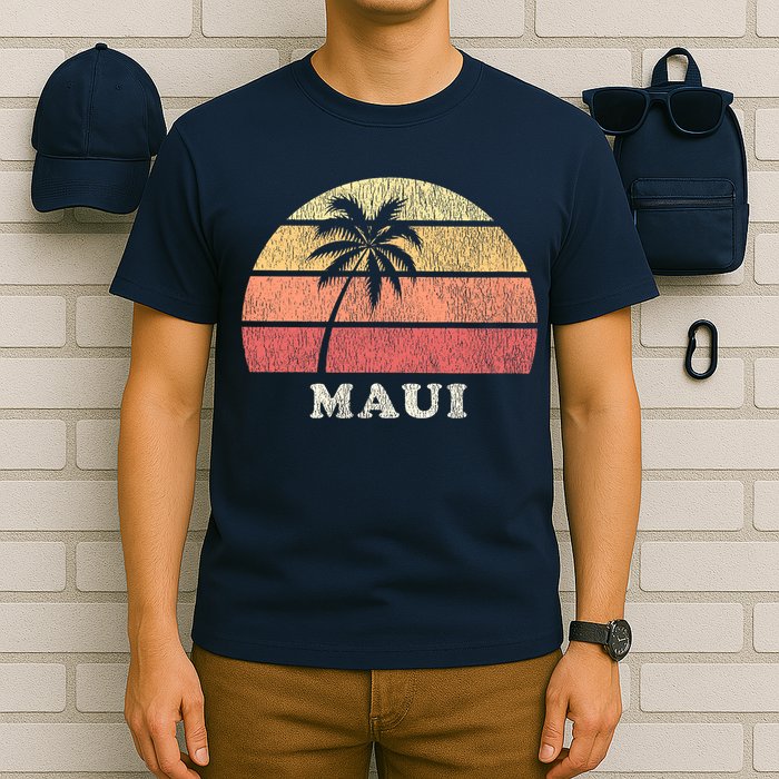 Maui HI Vintage 70s Retro Throwback Design T-Shirt
