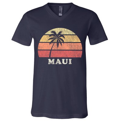 Maui HI Vintage 70s Retro Throwback Design V-Neck T-Shirt