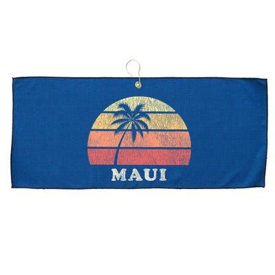 Maui HI Vintage 70s Retro Throwback Design Large Microfiber Waffle Golf Towel