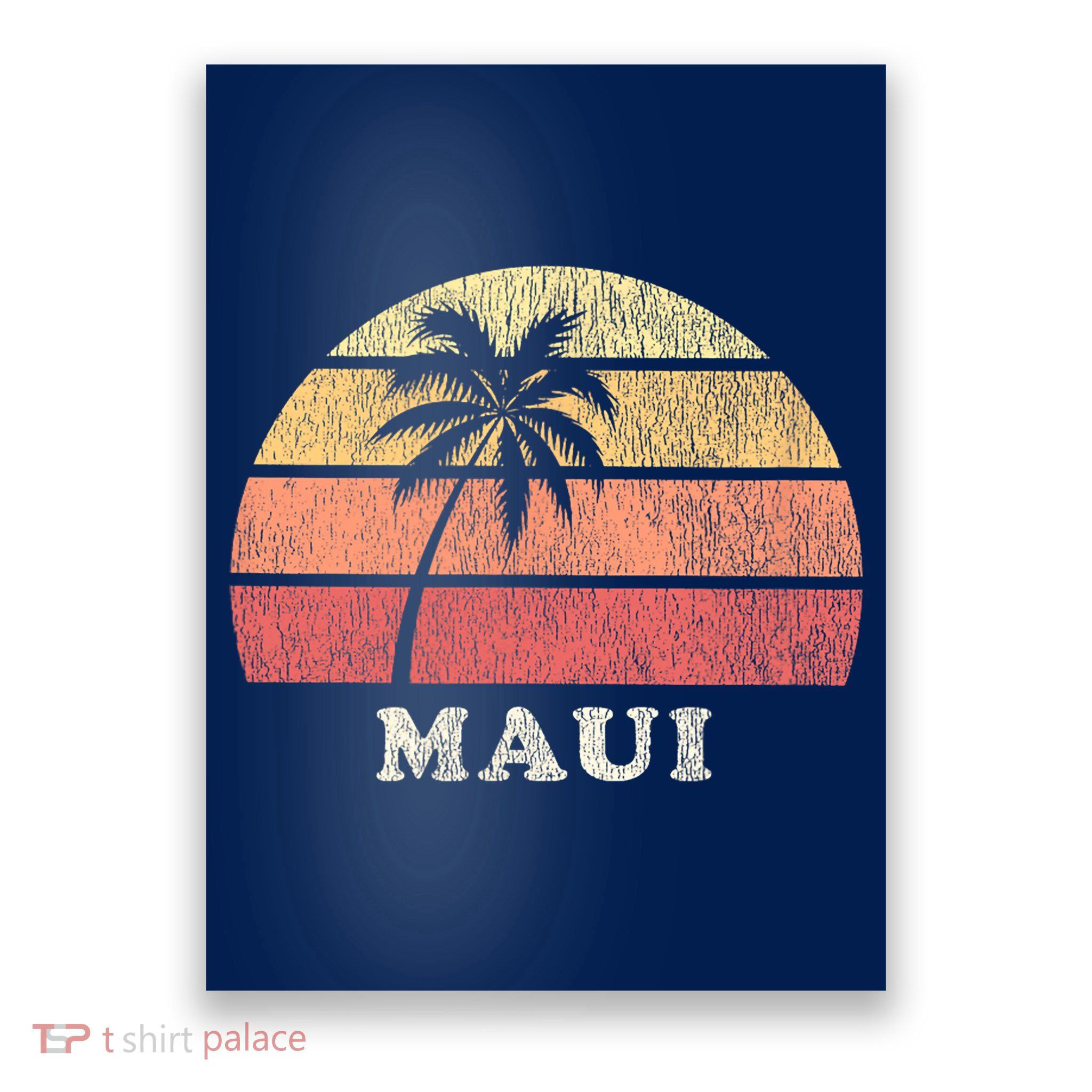 Maui HI Vintage 70s Retro Throwback Design Poster