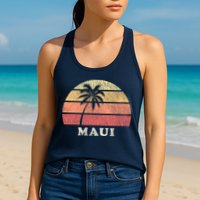 Maui HI Vintage 70s Retro Throwback Design Womens Tank Top