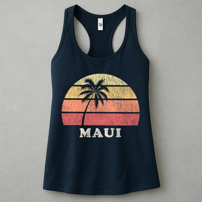 Maui HI Vintage 70s Retro Throwback Design Womens Tank Top