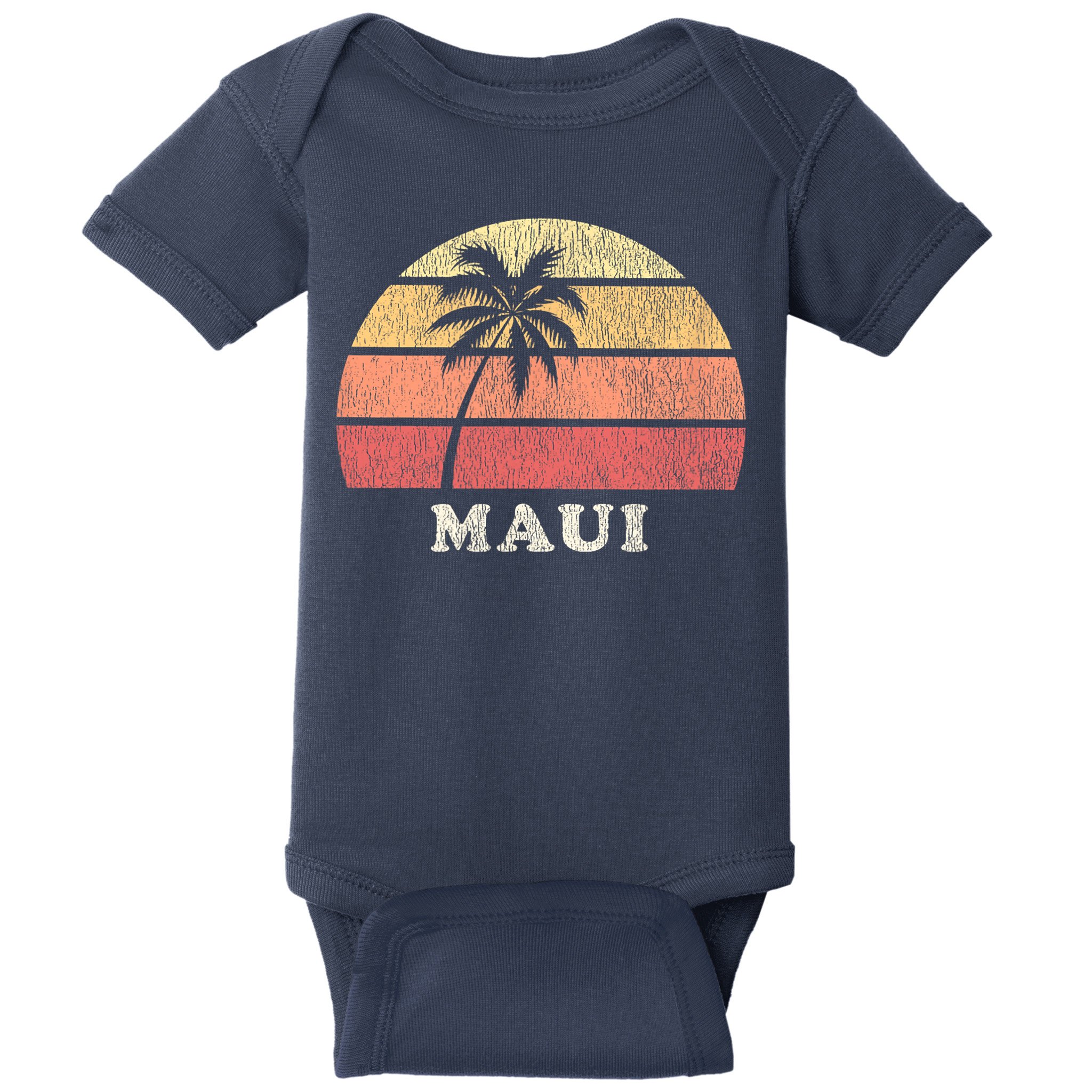 Maui HI Vintage 70s Retro Throwback Design Baby Bodysuit