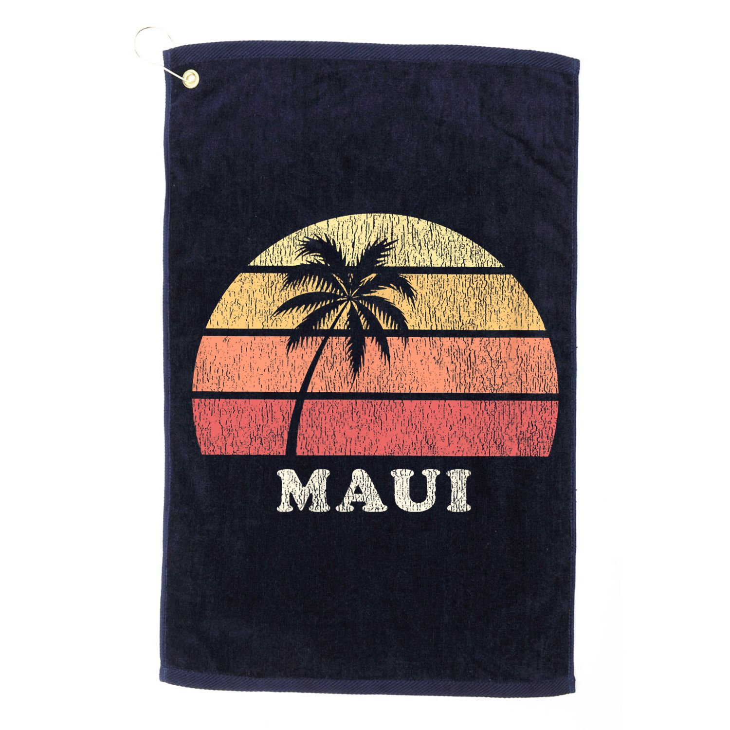Maui HI Vintage 70s Retro Throwback Design Golf Towel