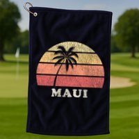 Maui HI Vintage 70s Retro Throwback Design Golf Towel