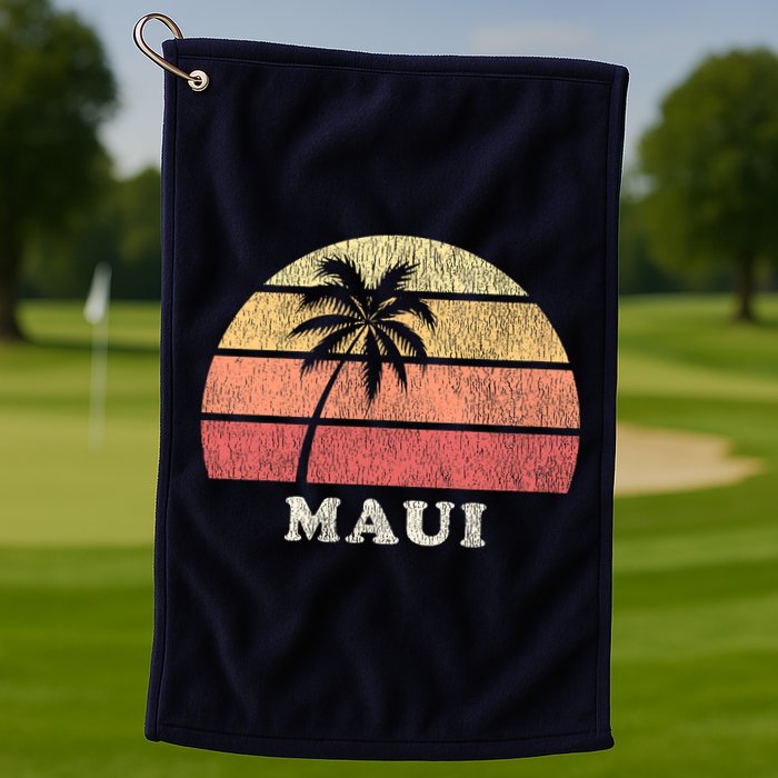 Maui HI Vintage 70s Retro Throwback Design Golf Towel