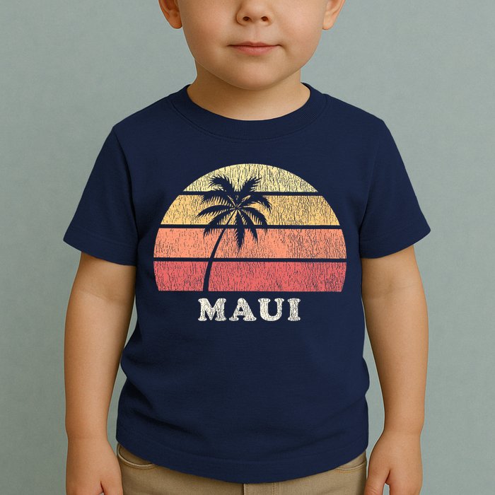 Maui HI Vintage 70s Retro Throwback Design Toddler T-Shirt