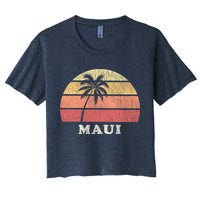 Maui HI Vintage 70s Retro Throwback Design Crop Top
