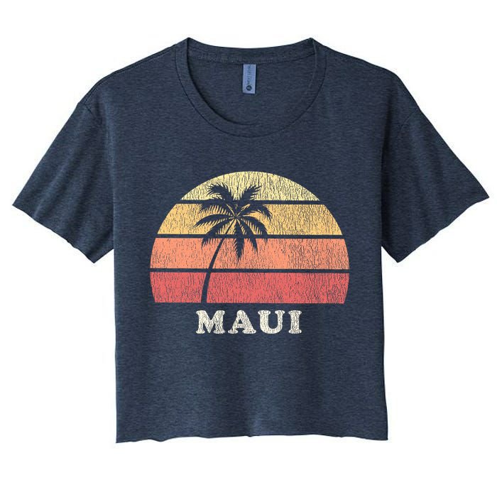 Maui HI Vintage 70s Retro Throwback Design Crop Top
