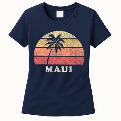 Maui HI Vintage 70s Retro Throwback Design Womens T-Shirt