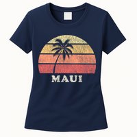 Maui HI Vintage 70s Retro Throwback Design Womens T-Shirt