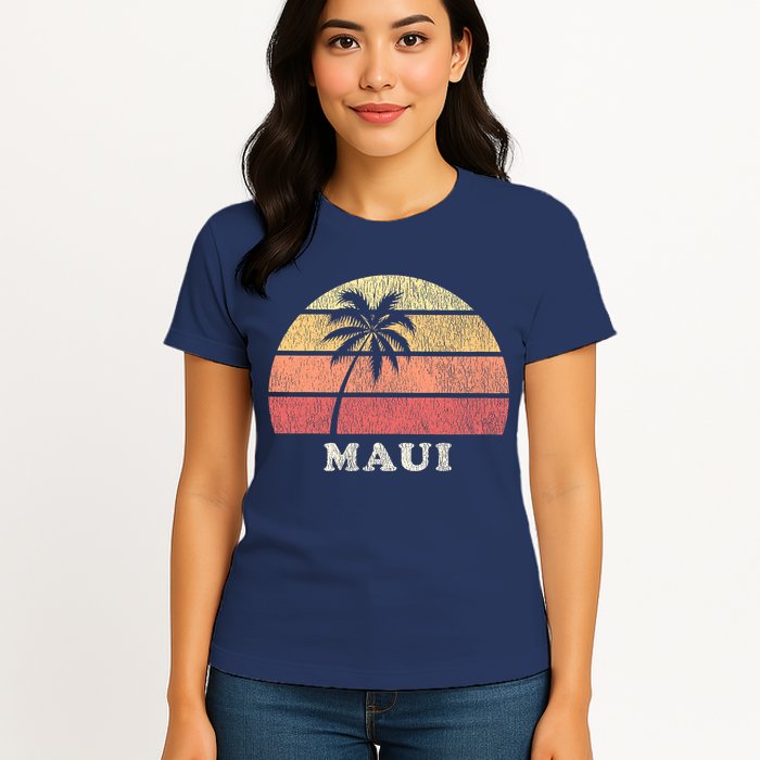 Maui HI Vintage 70s Retro Throwback Design Womens T-Shirt