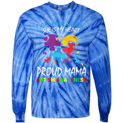 Mom Her Voice My Heart Daughter Autism Awareness Proud Mama Great Gift Tie-Dye Long Sleeve Shirt