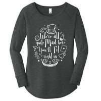 Mad Hatter We're All Quite Mad Here You'll Fit Right In Witches Comfy Halloween Women's Perfect Tri Tunic Long Sleeve Shirt