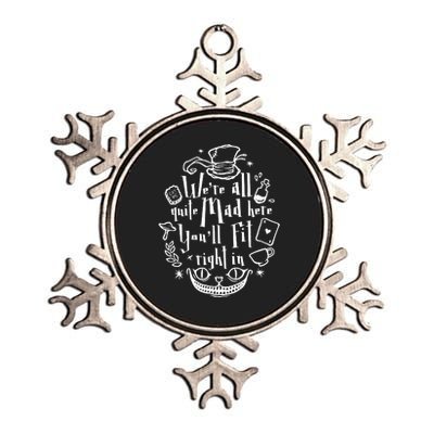 Mad Hatter We're All Quite Mad Here You'll Fit Right In Witches Comfy Halloween Metallic Star Ornament