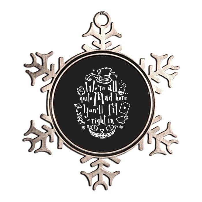 Mad Hatter We're All Quite Mad Here You'll Fit Right In Witches Comfy Halloween Metallic Star Ornament