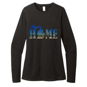 Michigan Home With The Mackinac Bridge Womens CVC Long Sleeve Shirt