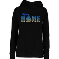 Michigan Home With The Mackinac Bridge Womens Funnel Neck Pullover Hood