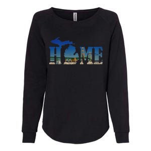 Michigan Home With The Mackinac Bridge Womens California Wash Sweatshirt