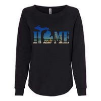 Michigan Home With The Mackinac Bridge Womens California Wash Sweatshirt