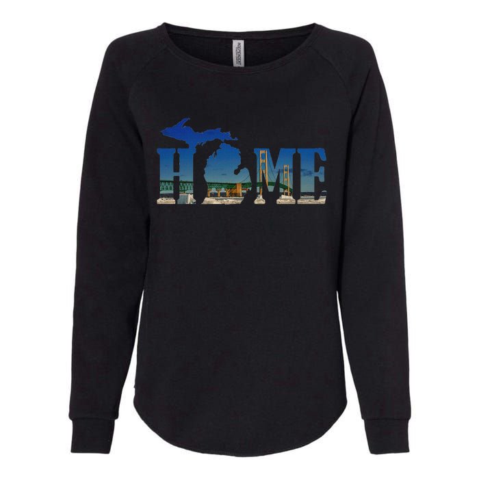 Michigan Home With The Mackinac Bridge Womens California Wash Sweatshirt