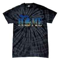 Michigan Home With The Mackinac Bridge Tie-Dye T-Shirt