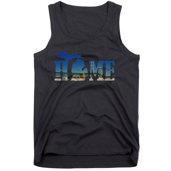 Michigan Home With The Mackinac Bridge Tank Top